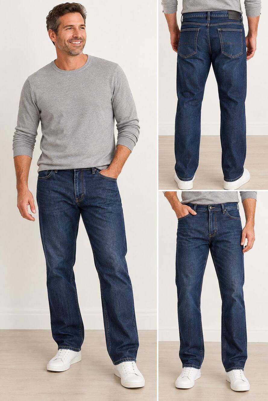 Claiborne Men's Straight Leg Jeans Dark Wash Stretch Denim 40x30